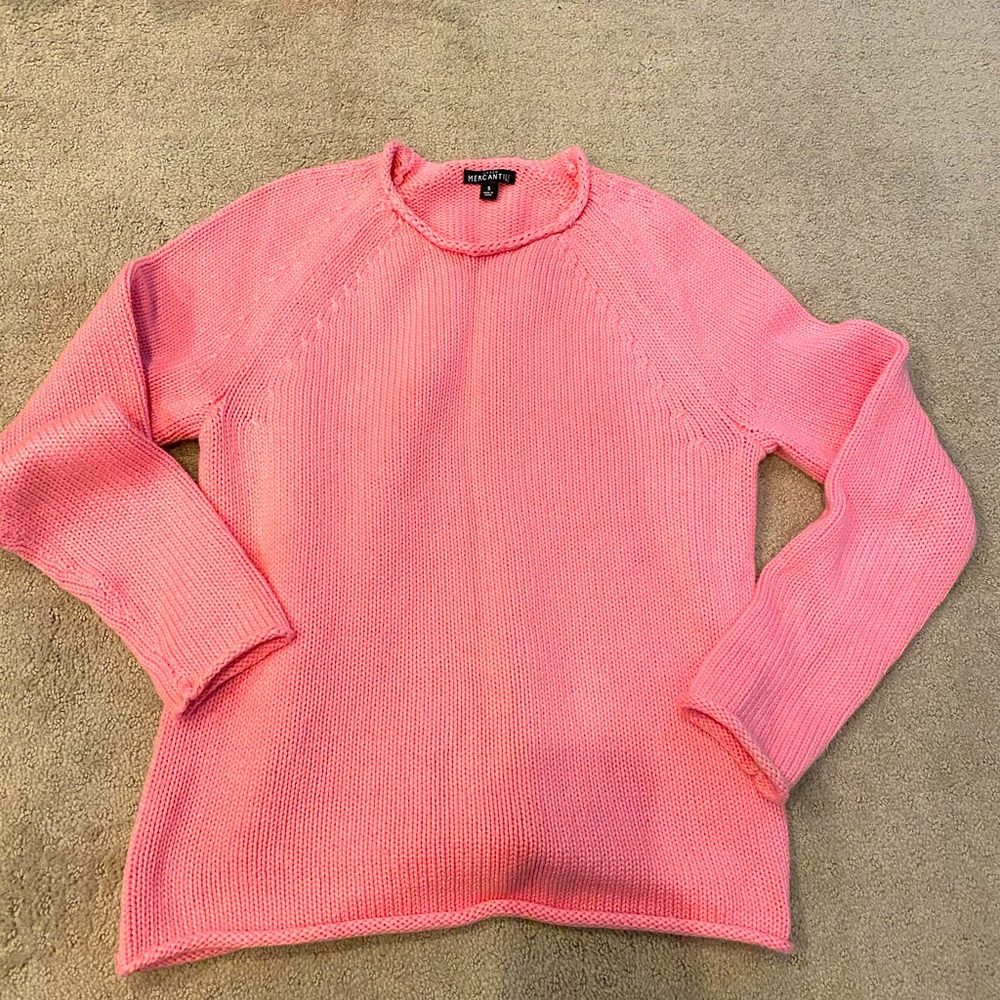 Pink JCrew roll sweater small